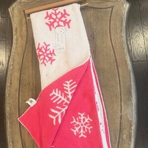 Nicole Miller Pink and White Decorative Throw